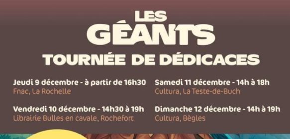 Prochaines dédicaces à Montreuil et des infos sur la tournée Les Géants !