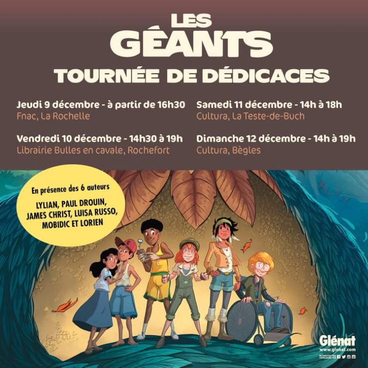 Prochaines dédicaces à Montreuil et des infos sur la tournée Les Géants !
